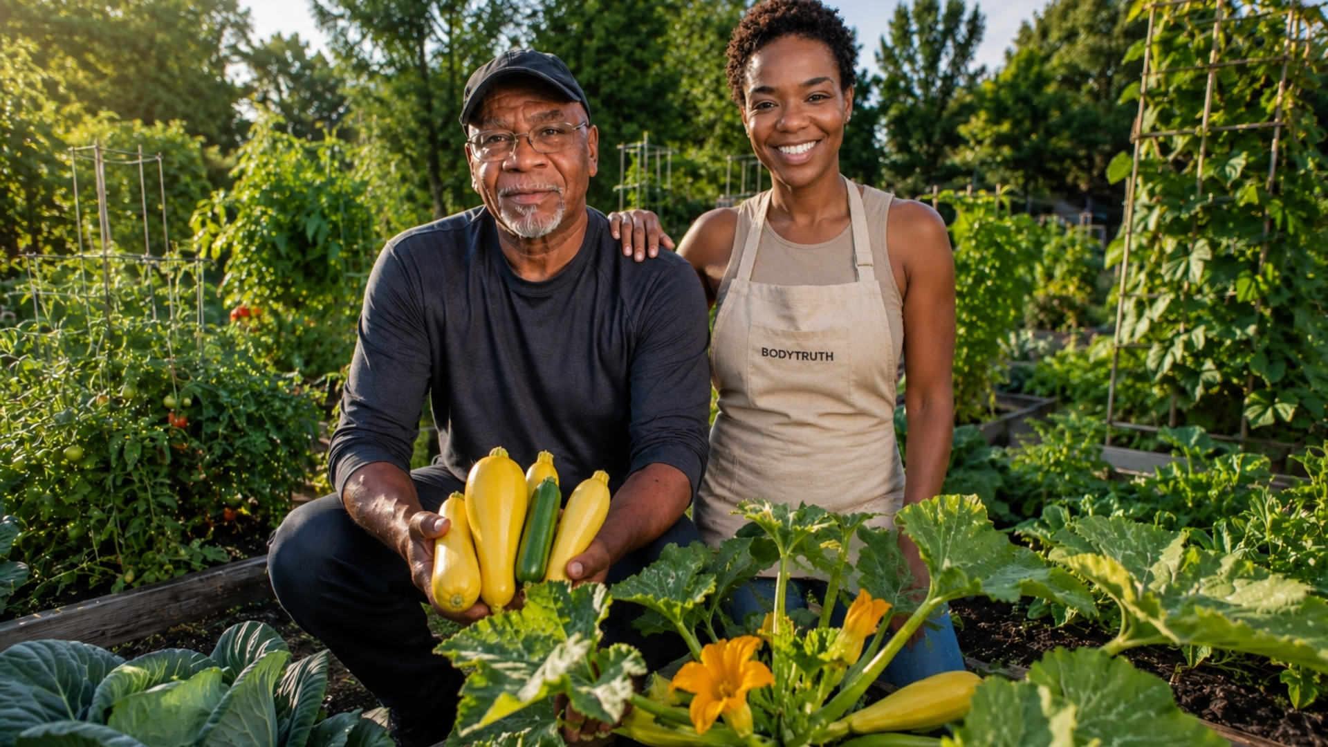 Artie Short and Stephanie Willis — father and daughter, in the garden